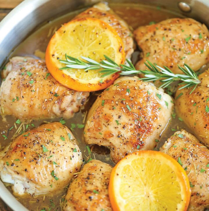 Frango com laranja e&nbsp;alecrim